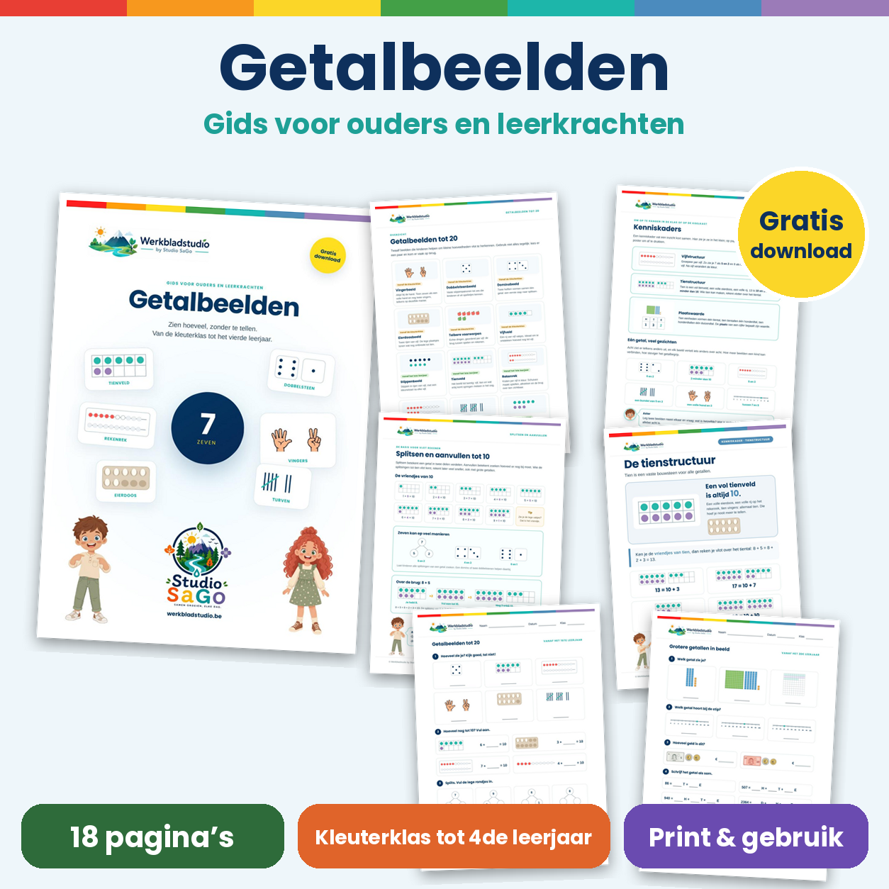 Voorblad van Getalbeelden – gids voor ouders en leerkrachten