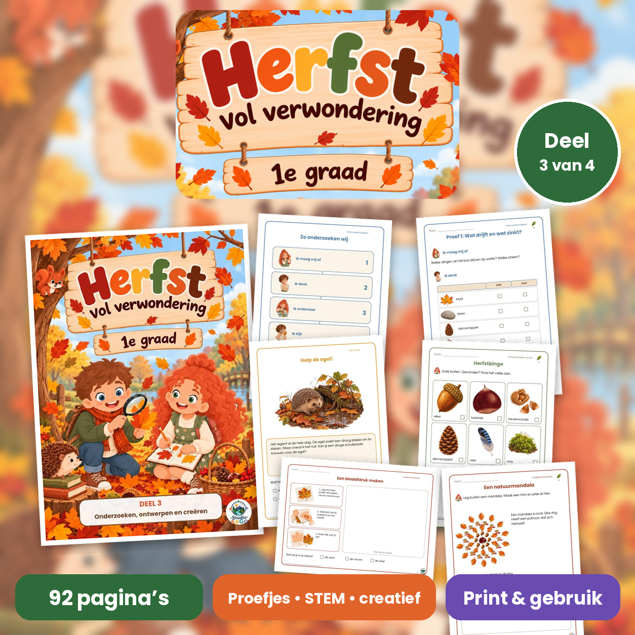 Voorblad van Herfst vol verwondering | eerste graad – Deel 3: Onderzoeken, ontwerpen en creëren