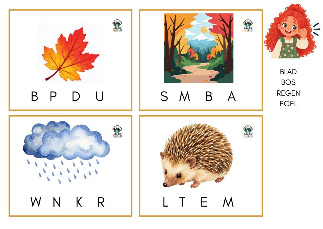 Voorbeeld 1 uit Herfst vol verwondering – Mini | oudste kleuters – Taal & Creatieve opdrachten