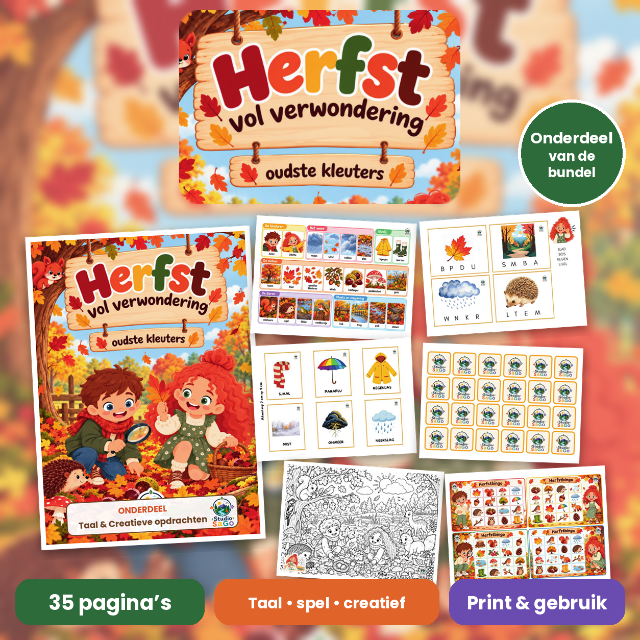 Voorblad van Herfst vol verwondering – Mini | oudste kleuters – Taal & Creatieve opdrachten
